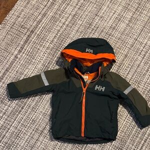 Helly Hansen Children's Black and Orange Hooded Jacket